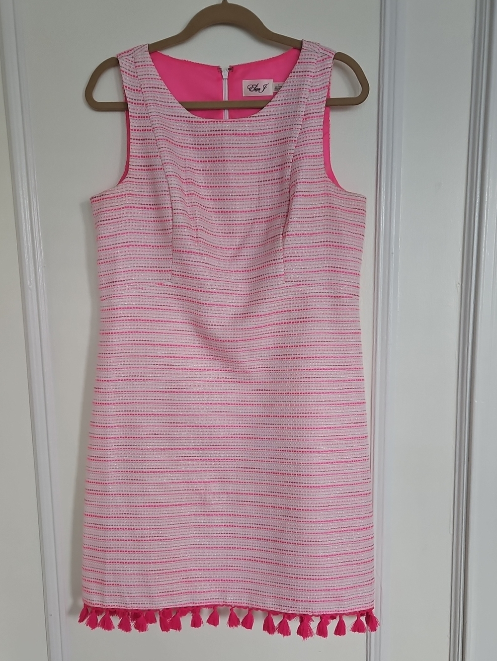 Sale✨️ Eliza J Pink Striped Tassel Shift Dress